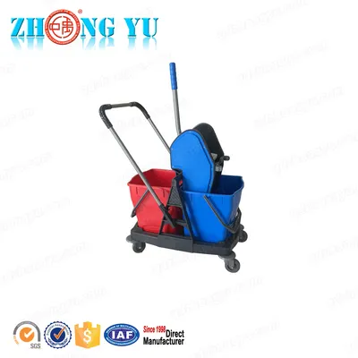 Double Mops Plastic Mop Bucket Trolley (ZY4003)
