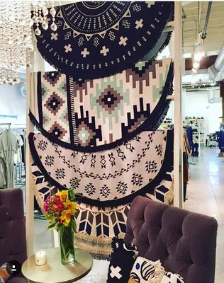 100% Cotton Round Beach Towel with Tassel Printing Beach Towel