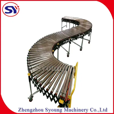 Power-Driven Motorised Telescopic Roller Conveyor for Pallet Crate