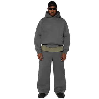 Custom Plain Football Sportswear Heavyweight Sweatsuit Suits Hoodie Sweatpants Set Tracksuit Men