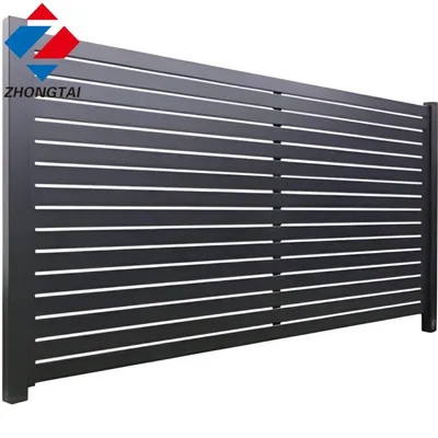 Black Horizontal Backyard Aluminum Alloy Privacy Slat Fence