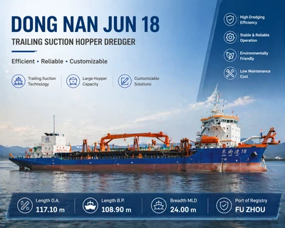 8650m³ Hybrid Trailing Suction Hopper Dredger User-Friendly Control Interface Motor Gear 600kw Auxiliary Engine 3km Blowing