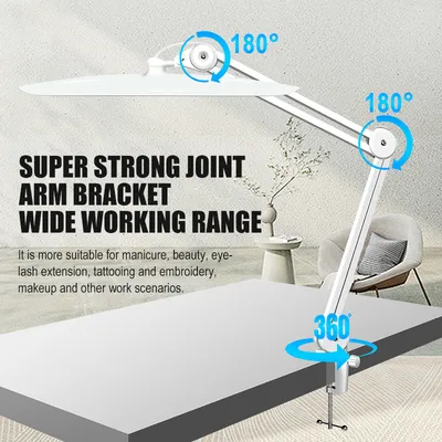 360 Degree Adjustable Beauty Salon Desktop LED Lamp 32W 6500K LED Table Lamp LED Beauty Lamp for Nail Art Eyelash Extension