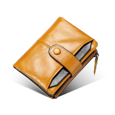 New Design RFID Lady Purse Leather Wallet with Movable Card Holder