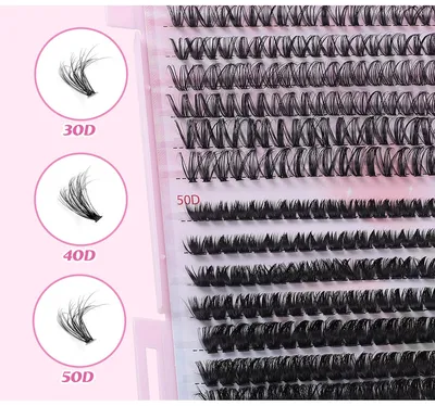 Lash Book DIY Cluster Eyelash Large Capacity 640 Clusters 30d 40d Single Cluster Natural Lashes