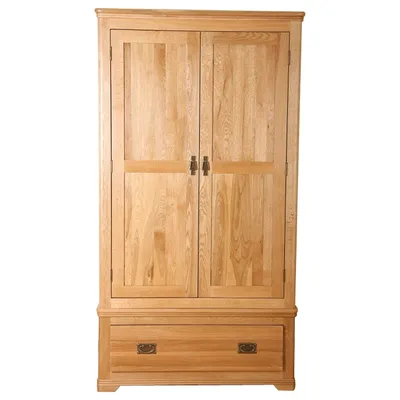 Zerun Solid Wood Wardrobes with a Drawer and 2 Doors for Bedroom