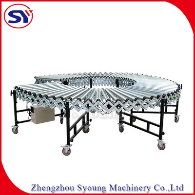 Curved Gravity Motorised Flexible Telescopic Stainless Steel Roller Conveyor Conveyer Idler Roller