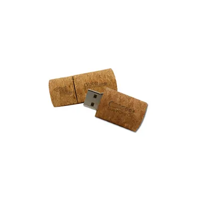 Laser Etching Logo Recycled Wood Wine Cork Shape USB Flash Drive Memory Stick