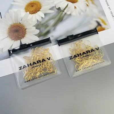 Customized PVC Clear Small Earring/Necklace Packing Zip Lock Bag for Jewelry, Slider Plastic Bag Pouch for Jewelry, Jewelry Bag