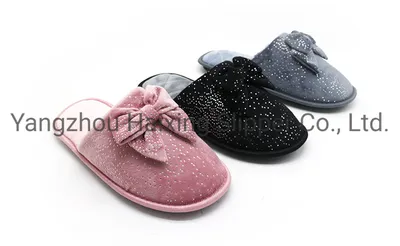 Lady Soft Warm Winter Shoes Hotel Slippers Indoor Slippers Comfortable Bow Indoor Slippers