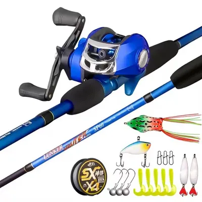 1.8m 2.1m M Action Casting Lure Fishing Rod Reel Combo Suit Set