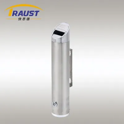 Traust Ash Receptacle Stainless Steel Wall Mounted Outdoor Ashtray Cigarette Bin Factory