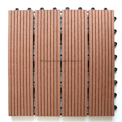Waterproof Wholesale Composite Building Material WPC Composite DIY Click Interlocking Deck Tiles for Patio Garden and Swimming Pool From China Factory