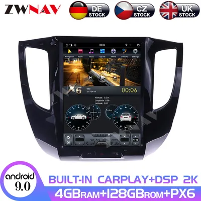 128GB Tesla Screen Android 9 Px6 Car Multimedia DVD Player for Mitsubishi Triton L200 2016-2019 Radio Stereo GPS Navigation Head Unit