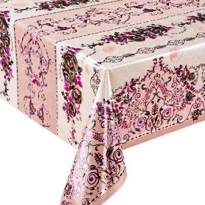 Luxury Vintage Style Floral Jacquard Printed Waterproof Oilproof PVC Embossed Tablecloths Roll