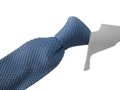 100% Solid Sky Blue Colour Men's Polyester Knit Tie