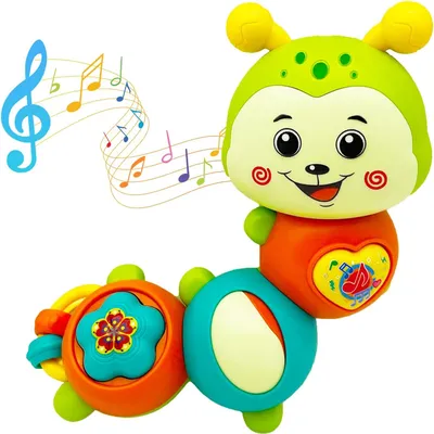 Early Learning Educational Light Music Baby Piano Caterpillar Rattle Toy