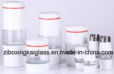 Glass Jar with Metal Casing