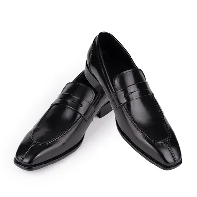 Leather Shoes for Men Slip-on Genuine Leather Handmade Wedding Party Office