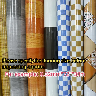 0.35mm 1.83m X 30m Plastic PVC Linoleum Roll Floor Carpet Sheet