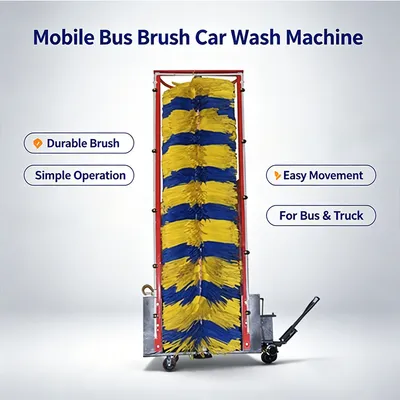 Portable Double Brush Bus Washing Machine Fully Electric Cleaning Machine for Intercity Coach and Freight Truck Station