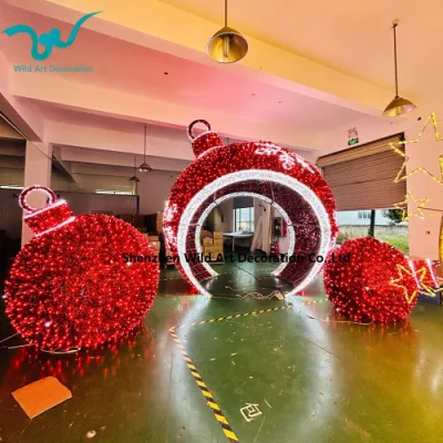 3 Pieces Set Outdoor Giant Lighting Christmas Balls with Channel