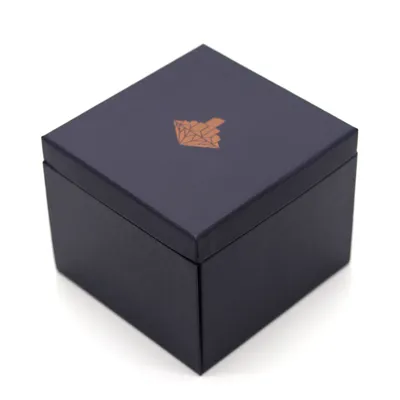 Handmade Dark Blue Storage Boxes PU Leather Jewelry Box for Gift