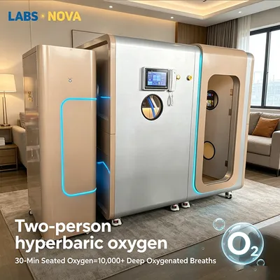 CE Certified Luxury Two-Seater Hbot Chamber Carbon Fiber Hardshell 1.5 to 2.0 ATA Seated Hyperbaric Oxygen Cabin for Rehabilitation & Anti-Aging Care