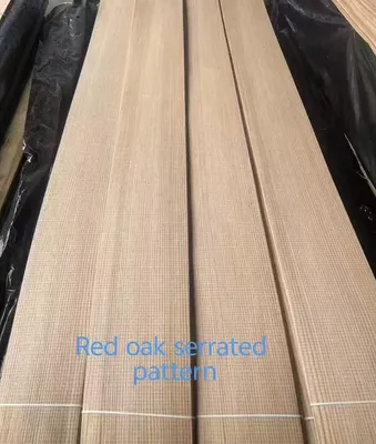 Red Oak Errated Pattern Engineered Wood Veneer Furniture Engineered Wood Veneer High End Natural Sliced Wood Veneer