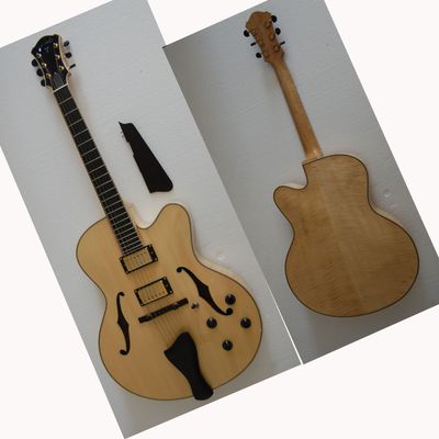 17inch Handmade Jazz Guitar Natural Color 2 Pickups