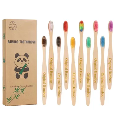 Eco-Friendly Soft Charcoal Bamboo Toothbrush with Personalized Holder and Case