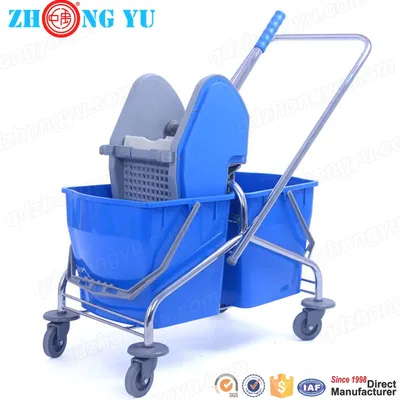 50L Cleaning Double Mop Buckets and Trolley (ZY4005)