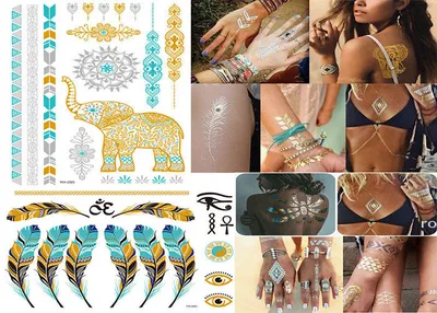 Fashion Flash Gold Temporary Tattoo