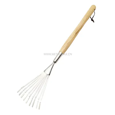 Gardening Tools Stainless Steel 9 Tines Border Hand Shrub Rake