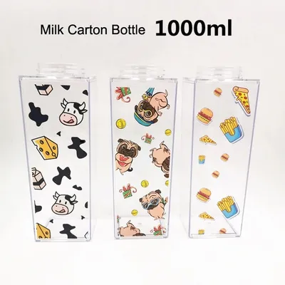Pink Bottle Water Small Rectangle Milk Package Carton Water Bottle 500ml with Custom Logo