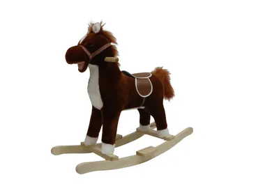 Baby Rocking Chair Rocking Horse Plush Doll Wooden Horse Rocking Horse Birthday Gift Plush Toy