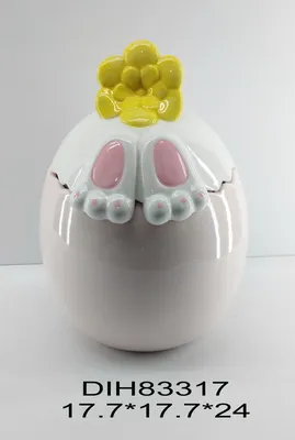 Ceramic Animal White Paw Rabbit Box