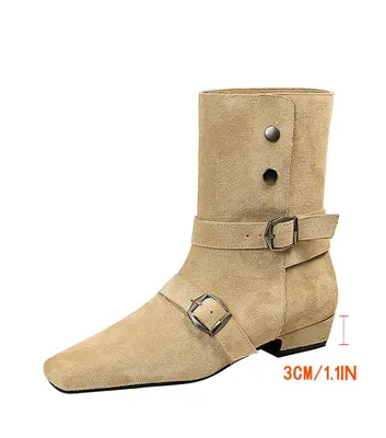Fa8628-1 Factory Wholesale Custom Denim Style Short Boots for Women