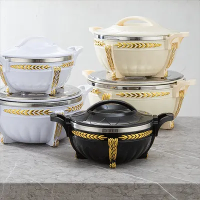 3PCS Keep Food Warm Container Set Stainless Steel Casserole Hot Pot