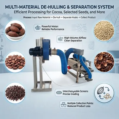 Integrated Cracking & Separating Device Cocoa Bean Cracker and Winnower