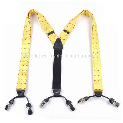 Custom High Quality Silk Fabric Elastic Y Clips Suspender