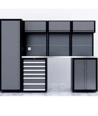 Multifunctional Garage Storage Closet with Doors Tool Trolley for Garage