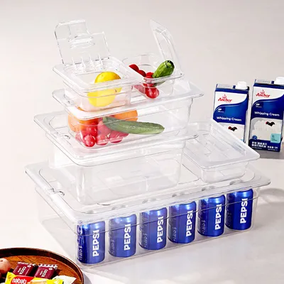 Plastic Gn Pans - Portable Transparent Rectangular PC Pet Containers