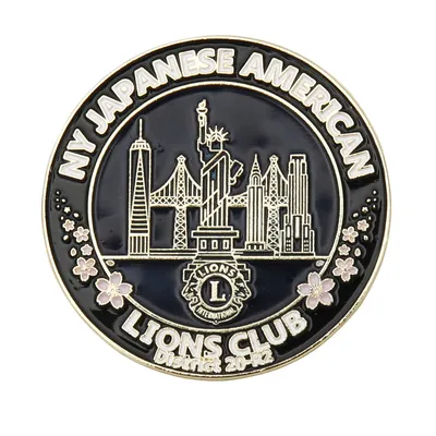 Design Your Own Camping Enamel Pins Zinc Alloy Metal Round Shape Lions Clubs International Enamel Pins Badge