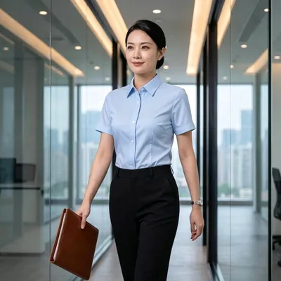 High Quality Women's Cotton Dp Wrinkle Resistant Business Dress Short Sleeve Shirt