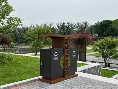 Custom Large Galvanized Metal Trash Can Wholesale Custom Multi-Color Metal Street Recycling Dustbin