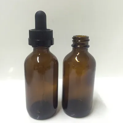 60ml Amber Boston Glass Bottle with Child Safety Dropper