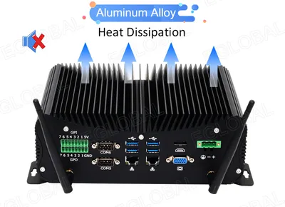 Eglobal New Fanless Mini Industrial PC Intel Core I5 8250u DDR4 6 COM 2 Lans 6 USB Windows10 Industrial Computer Series