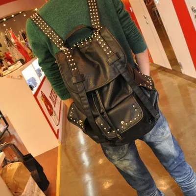 Factory OEM Rivet PU Leather Backpack (3008)