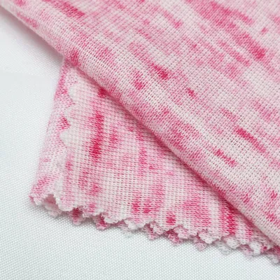 T/C Slub Single-Dyed Cotton Two-Tone Style Jersey Knitting Fabric for Garment Fabric